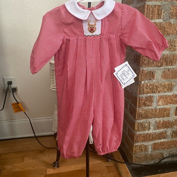 NWT The Bailey Boys Infant Christmas Smocked Long all size 6 months - Picture 10 of 16